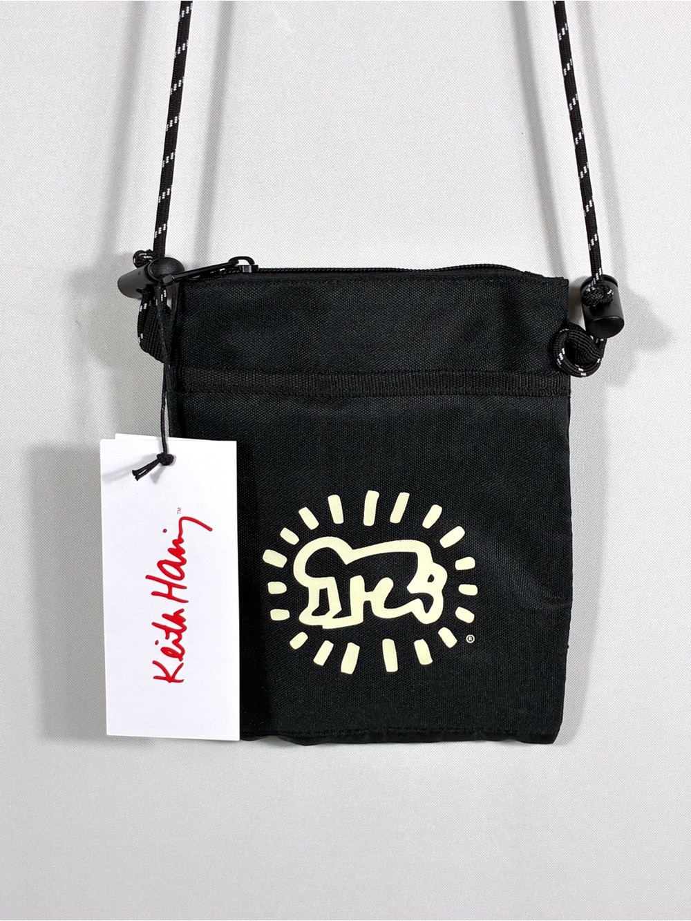 Keith Haring Radiant Baby Black Crossbody Pouch Bag NWT Festival Utility Travel - Picture 7 of 10